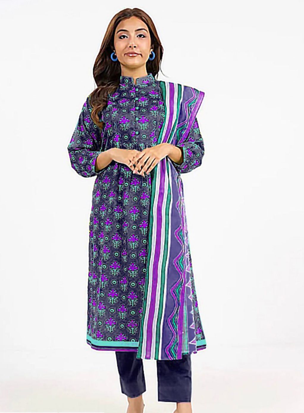Alkaram Unstitched 3 Piece - Printed Vintax Suit