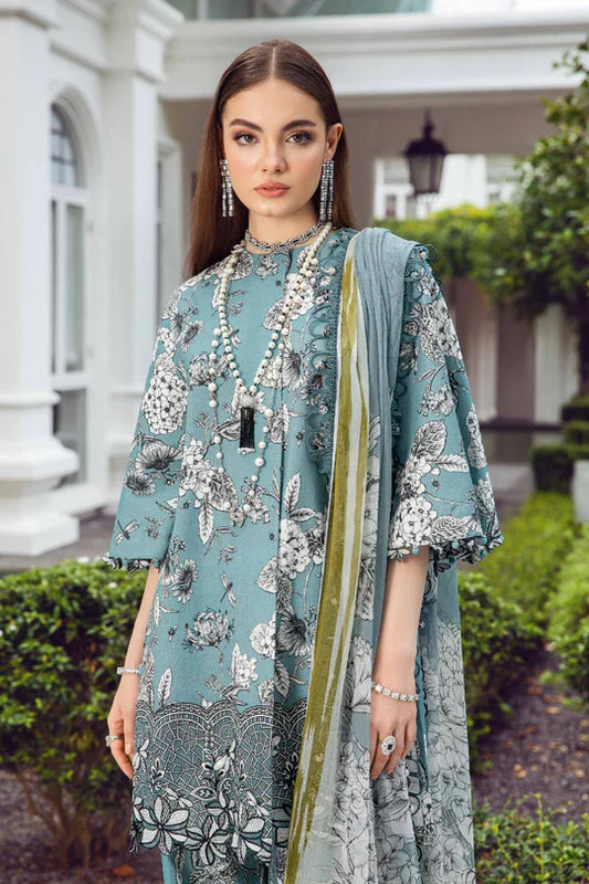 Maria B Unstitched 3 Piece - Printed Embriodered Viscose Suit