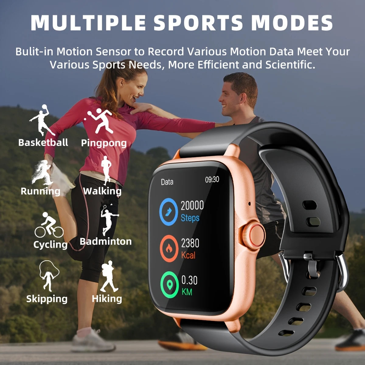 Smart Sports Watch | 4.65cm Touch Screen | Call & Message Alerts | Fitness Tracker for Android & iPhone