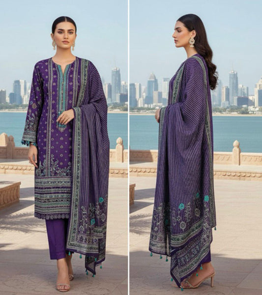 Khaadi Printed Jacquard Unstitched 3 Piece