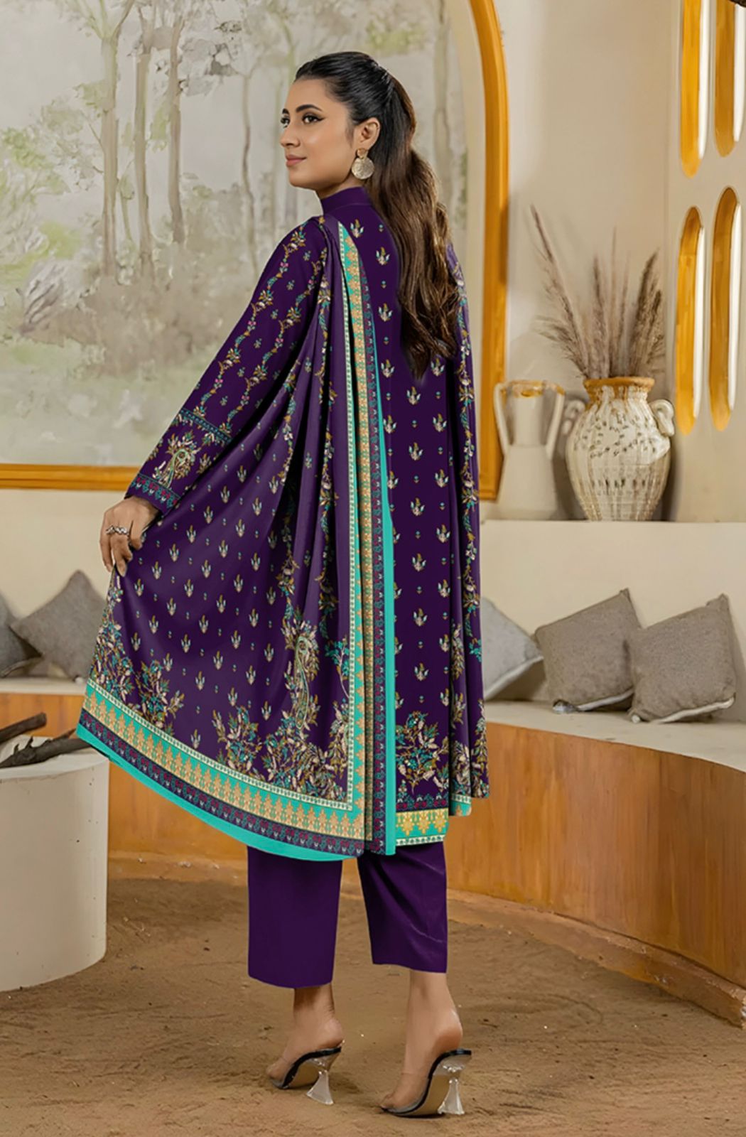 Bareeza Unstitched 3 Piece - Printed Fancy Khaddar Suit