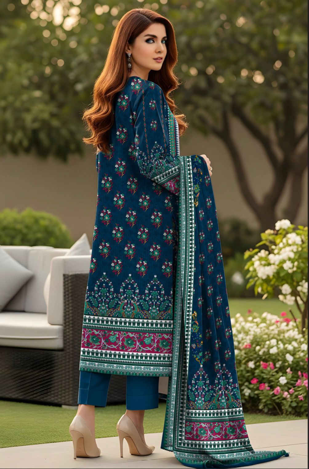 Bareeza Unstitched 3 Piece - Printed Fancy Khaddar Suit