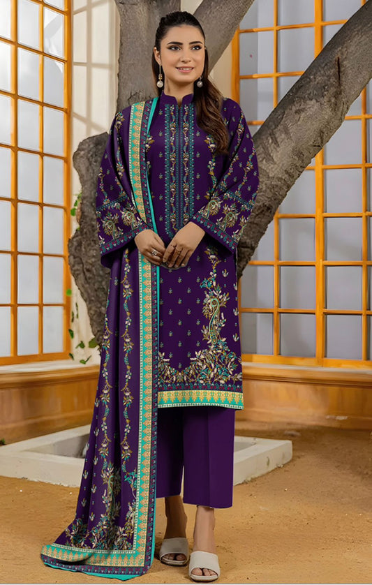 Bareeza Unstitched 3 Piece - Printed Fancy Khaddar Suit