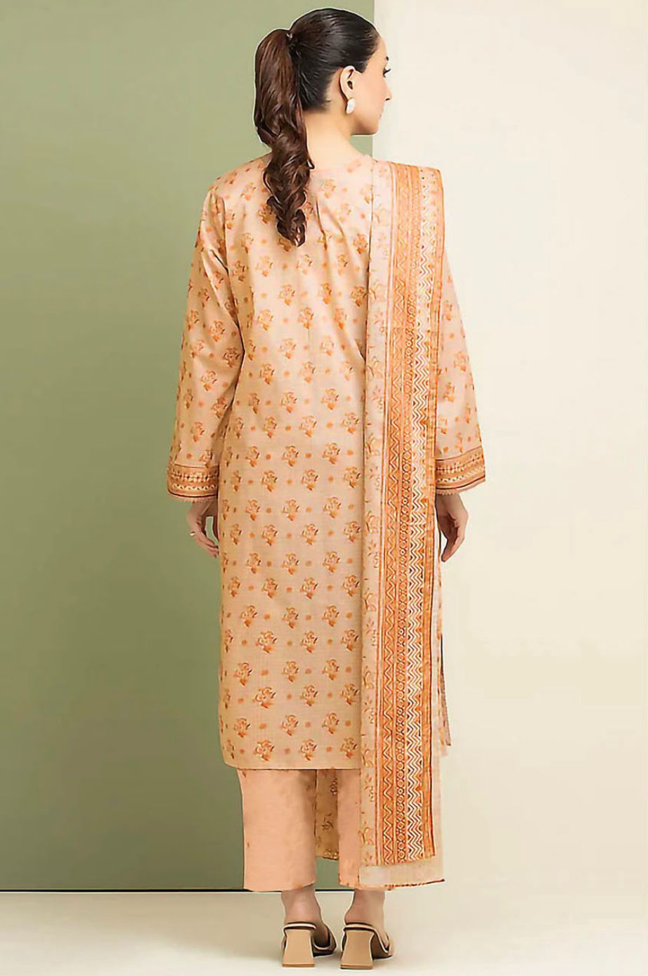 Edenrobe Unstitched 3 Piece - Printed Executive Linen Suit