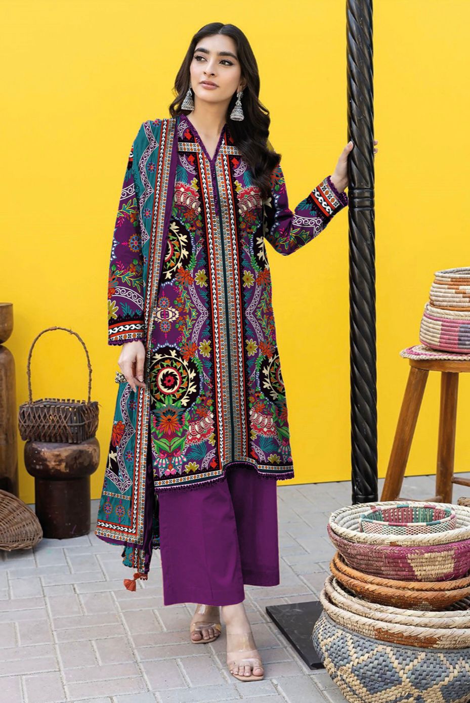Khaadi Unstitched 3 Piece - Printed Khaddar Suit