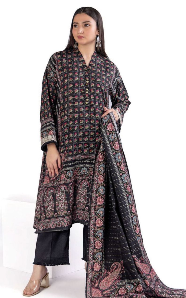Khaadi Unstitched 3 Piece - Printed Khaddar Suit