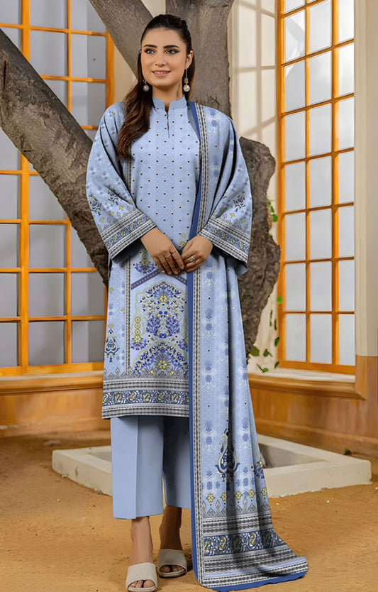 Bareeza Unstitched 3 Piece - Printed Fancy Khaddar Suit