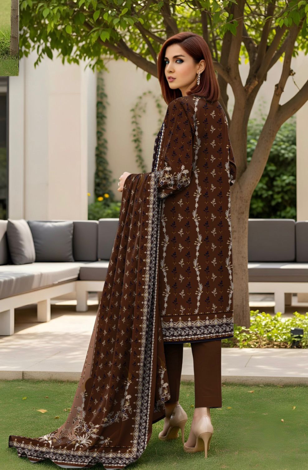 Bareeza Unstitched 3 Piece - Printed Fancy Khaddar Suit
