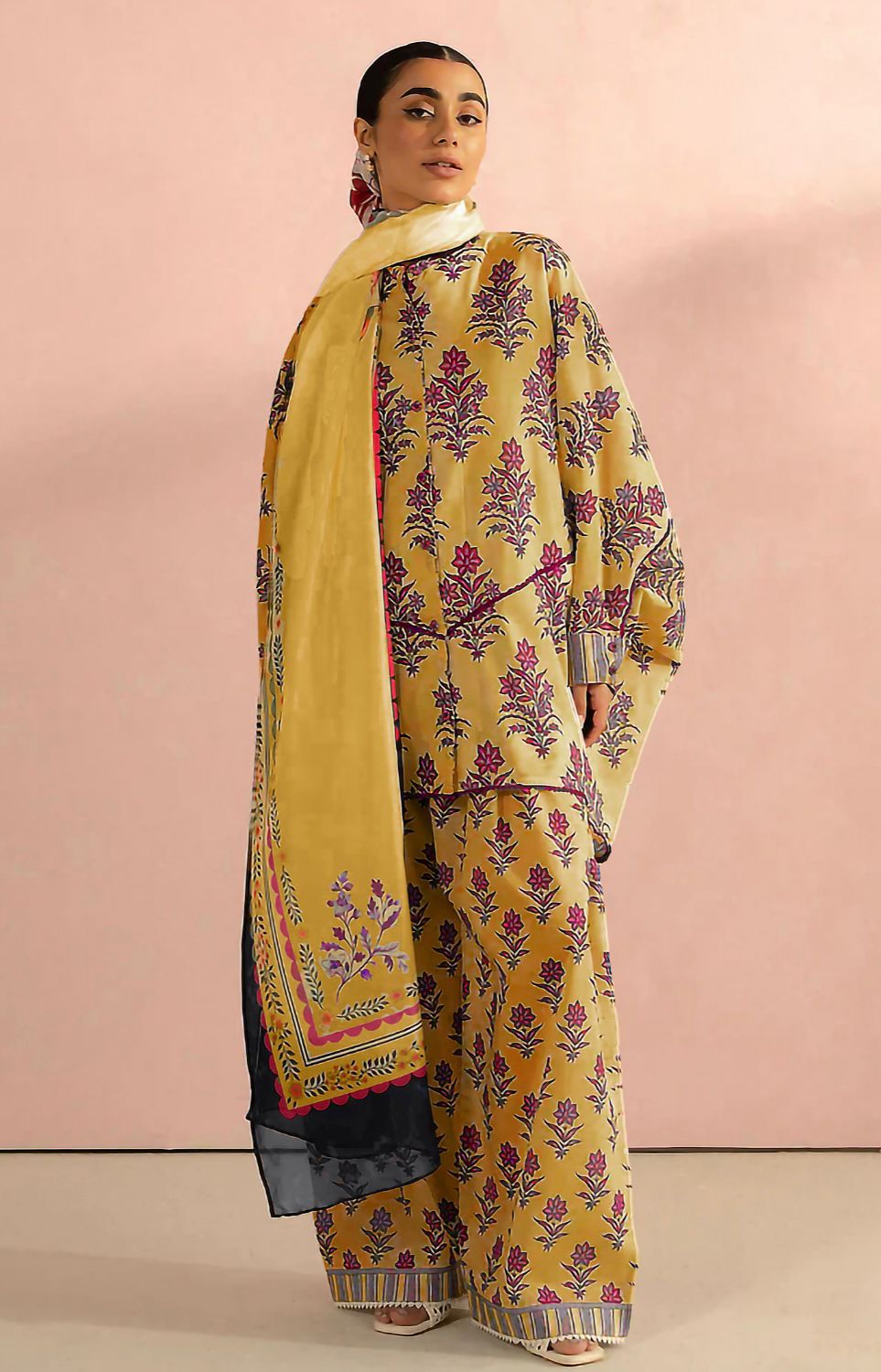 COCO Unstitched 3 Piece - Printed Khaddar Suit