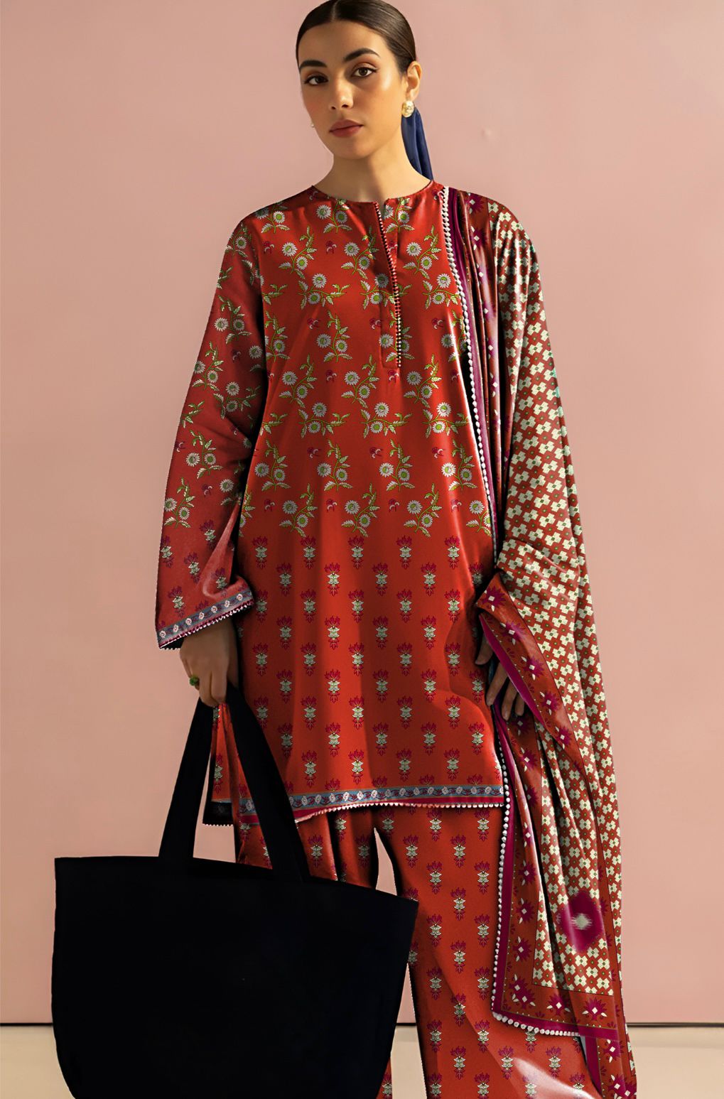 COCO Unstitched 3 Piece - Printed Khaddar Suit