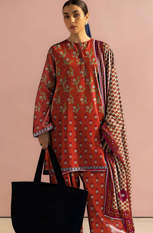 COCO Unstitched 3 Piece - Printed Khaddar Suit