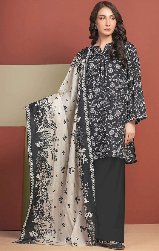 Edenrobe Unstitched 3 Piece - Printed Executive Linen Suit