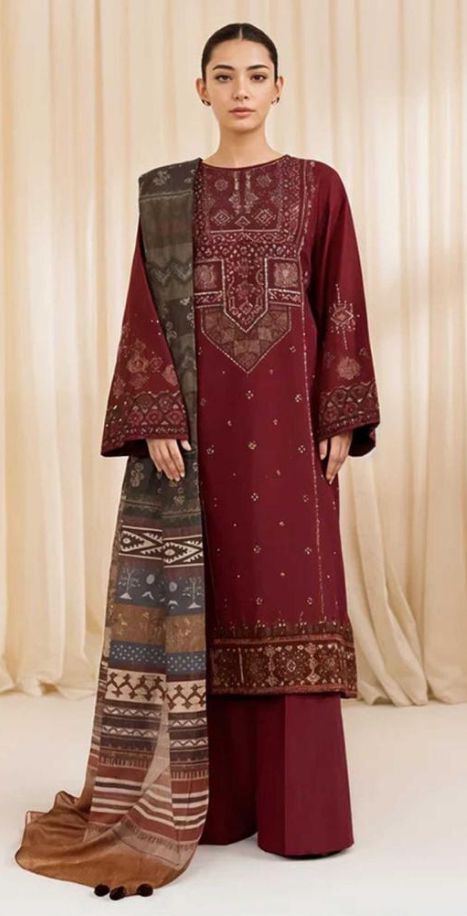 Sapphire Full Embroidered Luxury Dhanak