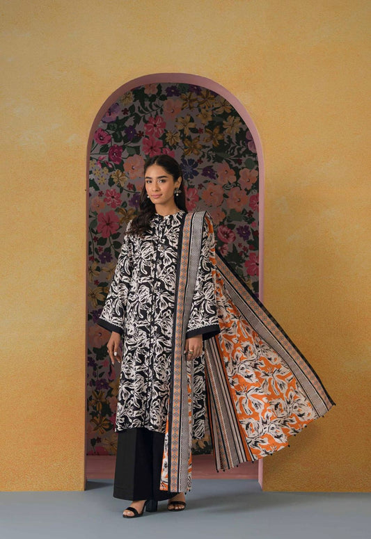 Nishat Unstitched 3 Piece - Printed Khaddar Suit with Wool Shawl