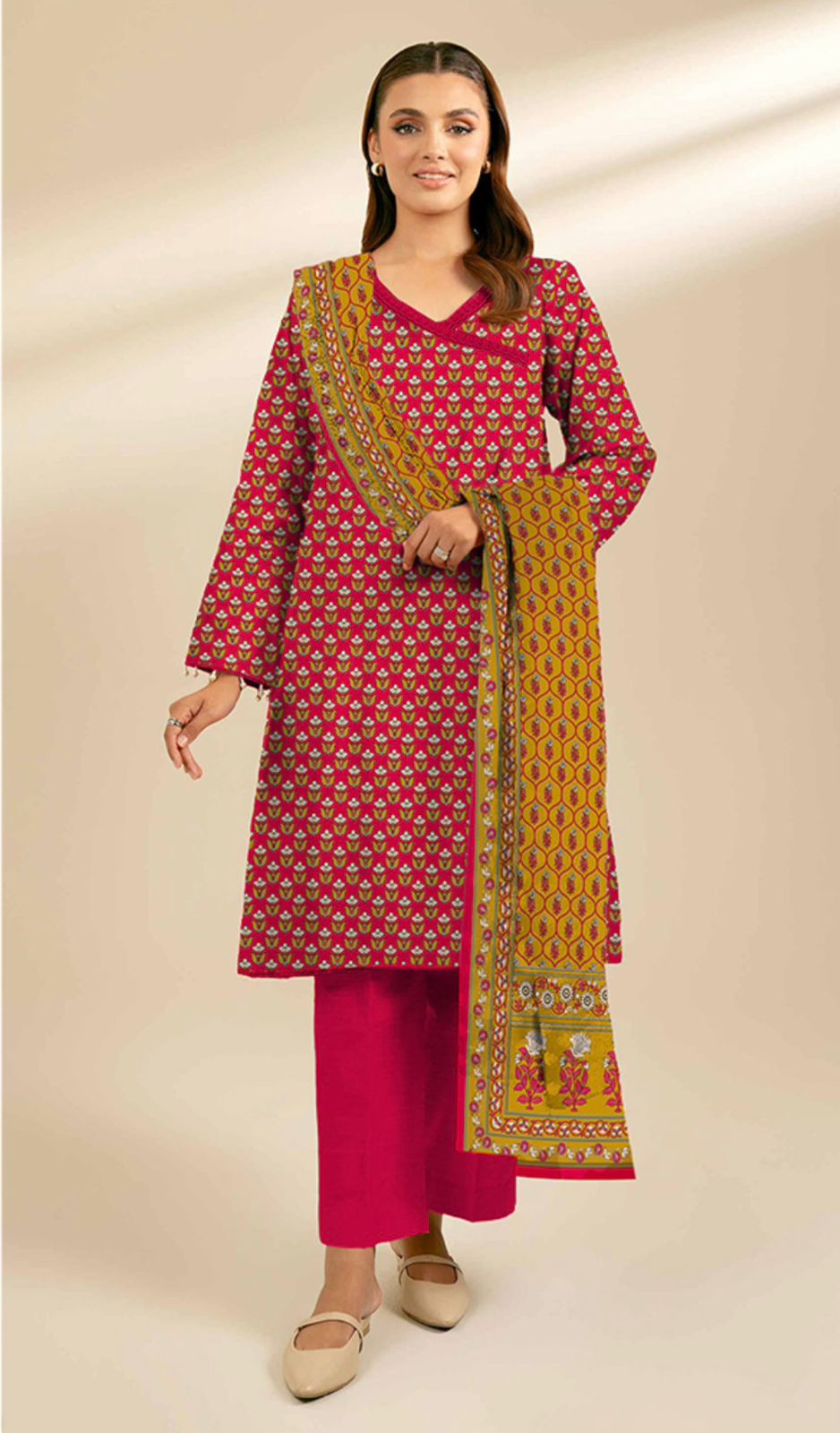 Sapphire Unstitched 3 Piece - Printed Khaddar Suit