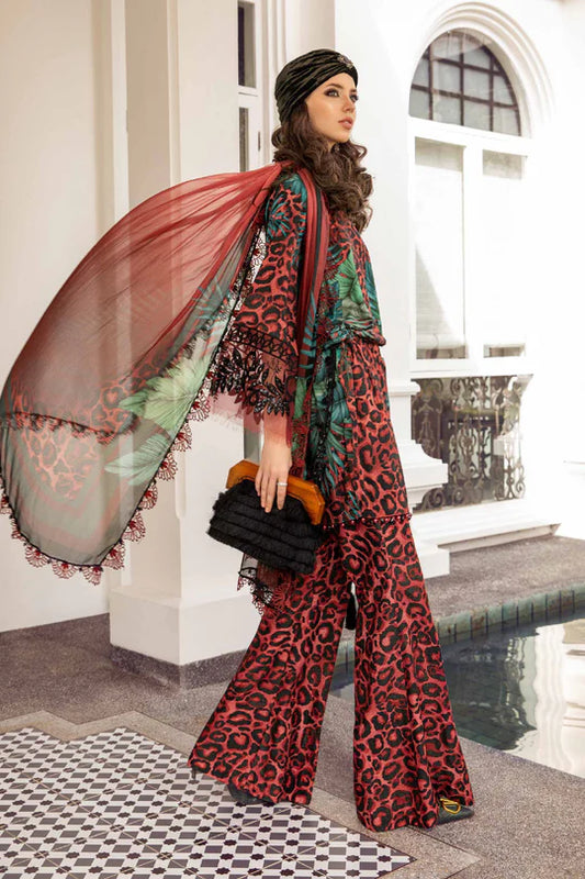 Maria B Unstitched 3 Piece - Printed Embriodered Viscose Suit