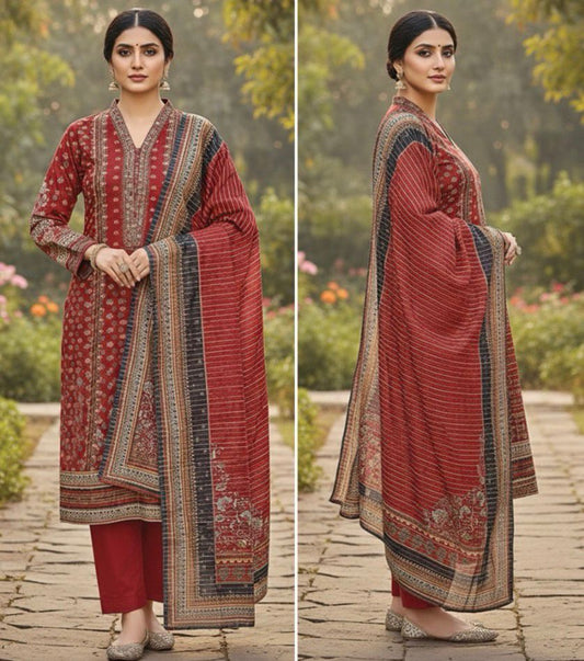 Khaadi Printed Jacquard Unstitched 3 Piece