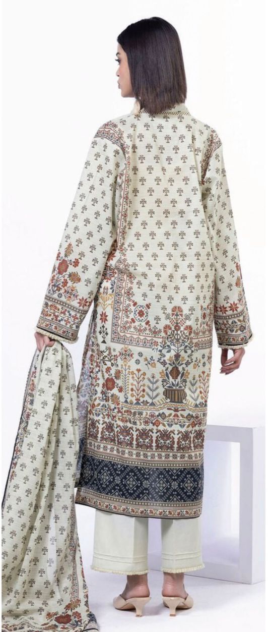 Khaadi Unstitched 3 Piece - Printed Khaddar Suit