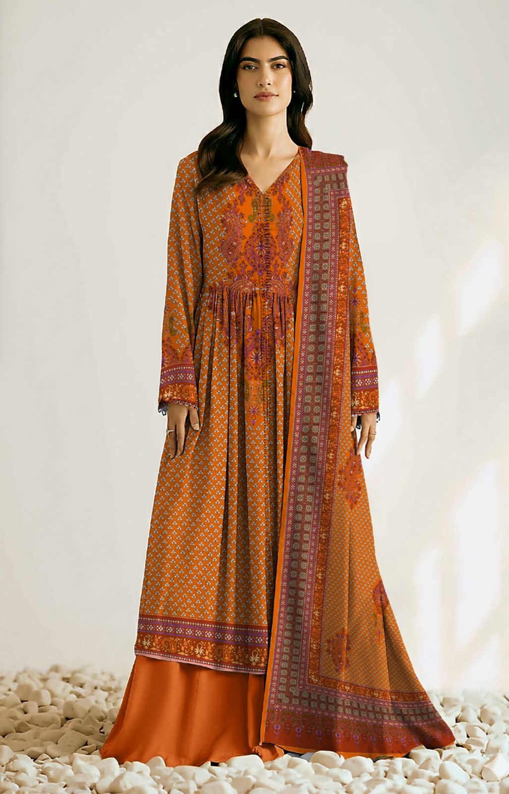 Nishat Unstitched 3 Piece - Printed Khaddar Suit - 42502100