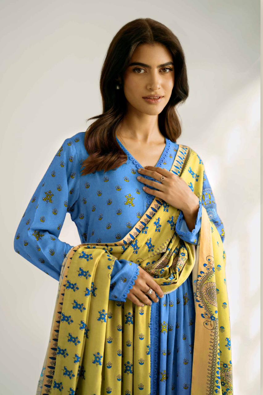 Nishat Unstitched 3 Piece - Printed Khaddar Suit - 42502371