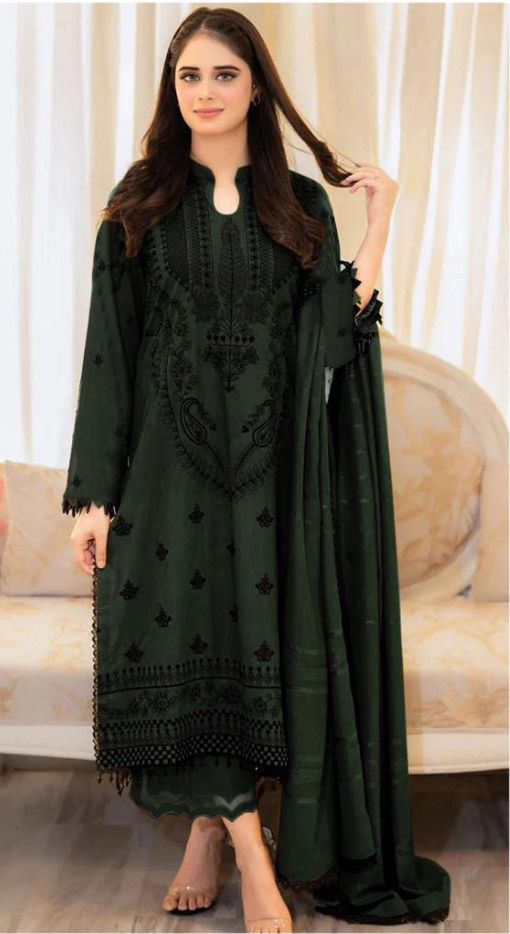 Maria B Dhanak Bana Dora Velvet Embroidered Luxury 3 Piece