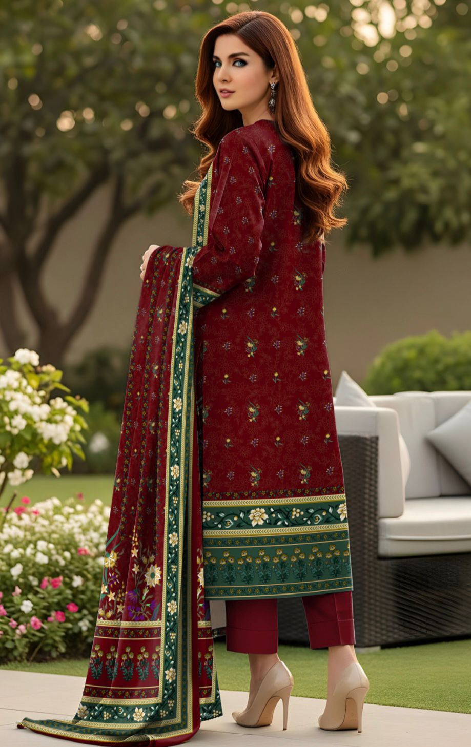 Bareeza Unstitched 3 Piece - Printed Fancy Khaddar Suit