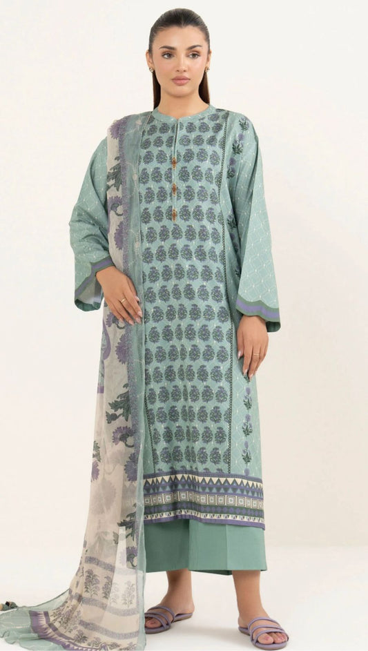Sapphire Unstitched 3 Piece - Printed Khaddar Suit