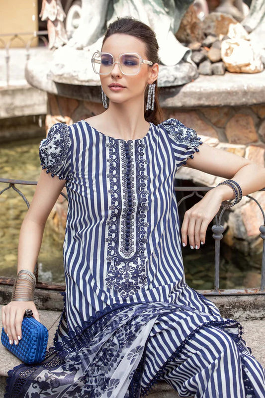 Maria B Unstitched 3 Piece - Printed Embriodered Viscose Suit