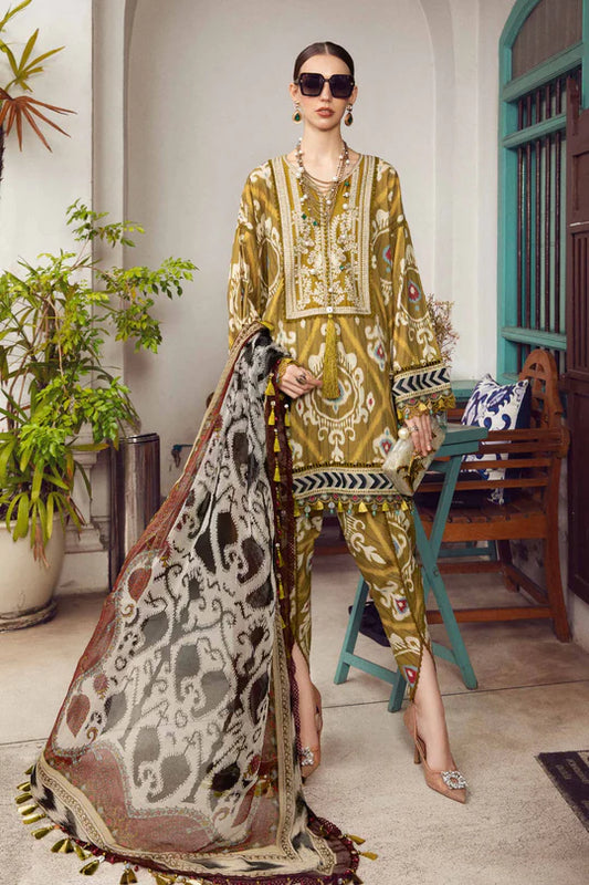 Maria B Unstitched 3 Piece - Printed Embriodered Viscose Suit
