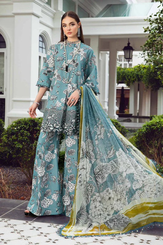 Maria B Unstitched 3 Piece - Printed Embriodered Viscose Suit