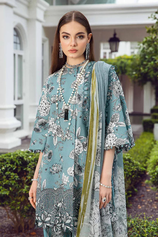 Maria B Unstitched 3 Piece - Printed Embriodered Viscose Suit