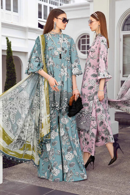 Maria B Unstitched 3 Piece - Printed Embriodered Viscose Suit